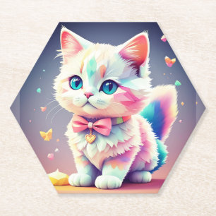 Niedliche Farbige Kitten-84301 Untersetzer