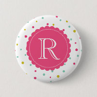 Niedliche Farbige Konfetti Dots Muster Monogramm