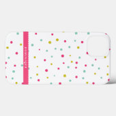 Niedliche Farbige Konfetti Dots Muster Personalisi Case-Mate iPhone Hülle (Rückseite (Horizontal))