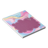 Niedliche farbige Lehrerin Name Rainbow Pastel Wav Notizblock (angewinkelt)