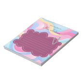 Niedliche farbige Lehrerin Name Rainbow Pastel Wav Notizblock (Rotiert)