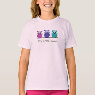 Niedliche Farbige Lila Rosa Aquamariner Cartoon Ow T-Shirt