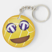 niedliche farbige Mädchen Volleyball Emoji Schlüsselanhänger (Rückseite)
