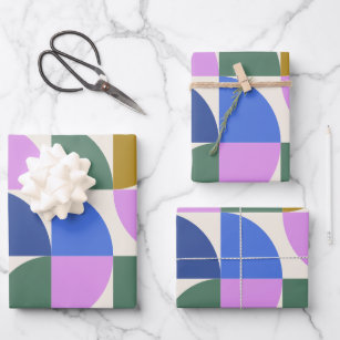 Niedliche Farbige moderne geometrische Formen Must Geschenkpapier Set