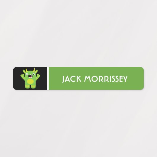 Niedliche farbige Monster Name der Kinder Etiketten (Design 1)