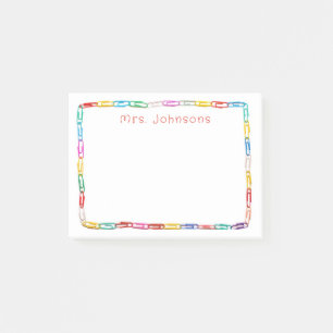 Niedliche farbige Papierklammern Lehrer Post-it Klebezettel