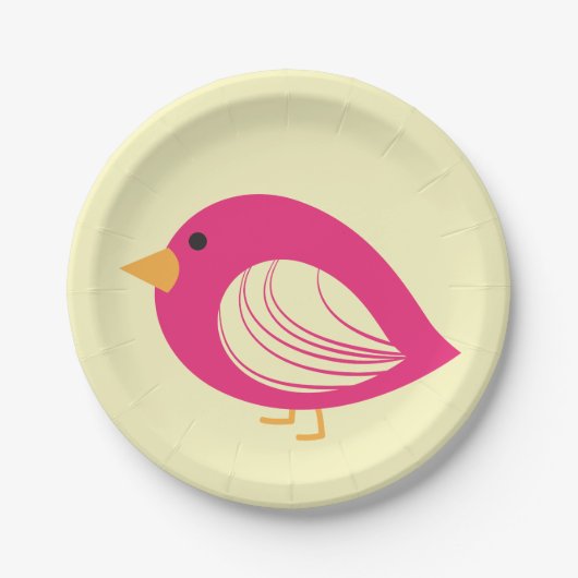 Niedliche, farbige Papiertüte für raue Vögel Pappteller (Vorderseite)