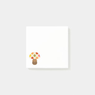 Niedliche, farbige Pilze nach dem it Noten Post-it Klebezettel