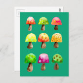 Niedliche farbige Pilze nach der Karte (Vorne/Hinten)