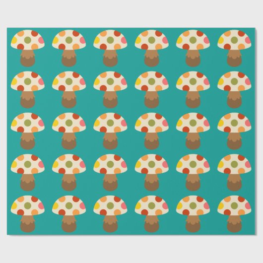 Niedliche farbige Pilzpackung Geschenkpapier (Flach)