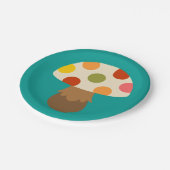Niedliche farbige Pilzplatte Pappteller (Schrägansicht)