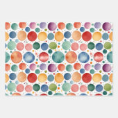 Niedliche farbige Punkte Türkis Wasserfarbe Geburt Geschenkpapier Set (Vorderseite)