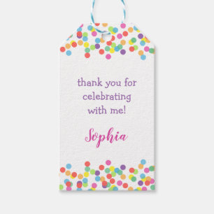 Niedliche farbige Rainbow Confetti Girl Geschenkma Geschenkanhänger