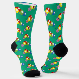 niedliche farbige Raupe Socken