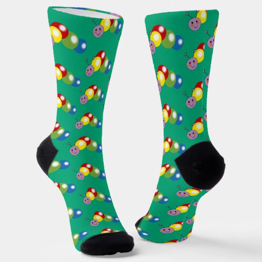 niedliche farbige Raupe Socken (Gewinkelt)