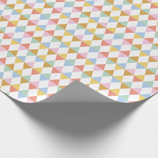 Niedliche farbige Raute auf weiß Geschenkpapier (Ecke)