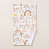 Niedliche farbige Regenbogen und Daisy-Blume Abstr Badhandtuch Set (Handtuch)
