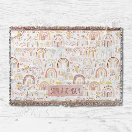 Niedliche farbige Regenbogen und Daisy-Blume Abstr Decke