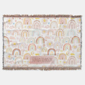 Niedliche farbige Regenbogen und Daisy-Blume Abstr Decke (Vorderseite)