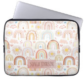 Niedliche farbige Regenbogen und Daisy-Blume Abstr Laptopschutzhülle (Vorderseite)