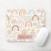 Niedliche farbige Regenbogen und Daisy-Blume Abstr Mousepad (Mit Mouse)