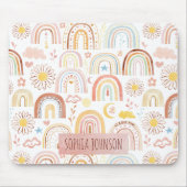 Niedliche farbige Regenbogen und Daisy-Blume Abstr Mousepad (Vorne)