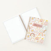 Niedliche farbige Regenbogen und Daisy-Blume Abstr Notizblock (Innenseite)