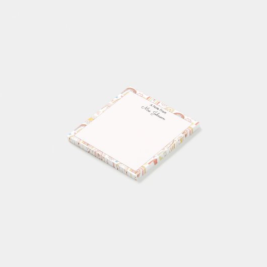 Niedliche farbige Regenbogen und Daisy-Blume Abstr Post-it Klebezettel (angewinkelt)