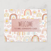 Niedliche farbige Regenbogen und Daisy-Blume Abstr Postkarte (Vorderseite)