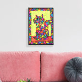 Niedliche farbige Regenbogenkat Leinwanddruck (Insitu (Wohnzimmer))