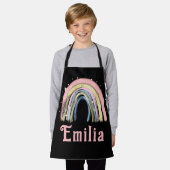 Niedliche Farbige Regenbogenkids Name Schürze (Getragen)