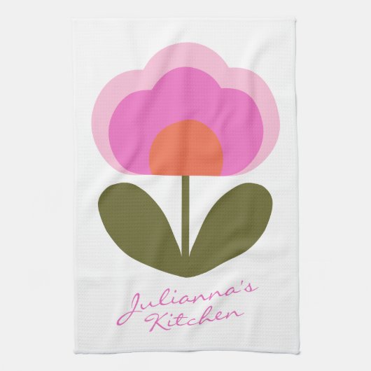 Niedliche Farbige Retro-skandinavische Blume kunde Geschirrtuch (Vertikal)