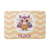 Niedliche, farbige Schüssel mit wavy Hintergrund Badematte (Vorderseite)