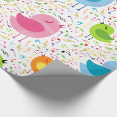 Niedliche Farbige Singmuster für Vögel und Musikno Geschenkpapier (Ecke)