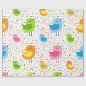 Niedliche Farbige Singmuster für Vögel und Musikno Geschenkpapier (Flach)