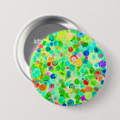 Niedliche farbige Spiralkosmosemuster Button (Vorne & Hinten)