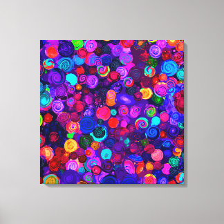 Niedliche farbige Spiralkosmosemuster Leinwanddruck