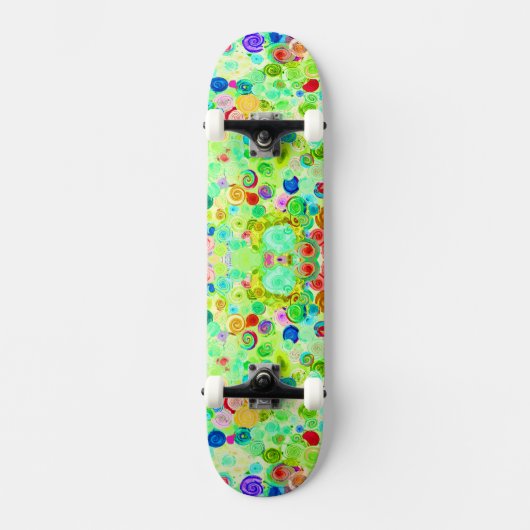 Niedliche farbige Spiralkosmosemuster Skateboard (Vorderseite)
