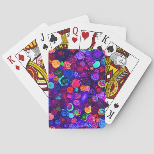 Niedliche farbige Spiralkosmosemuster Spielkarten (Rückseite)