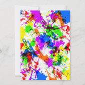 Niedliche farbige Spritzer-Lackabschlussfeier Einladung (Rückseite)