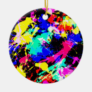 Niedliche farbige Spritzer-Lackkarosse Keramik Ornament