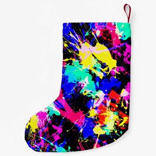 Niedliche farbige Spritzer-Lackkarosse Kleiner Weihnachtsstrumpf (Rückseite)
