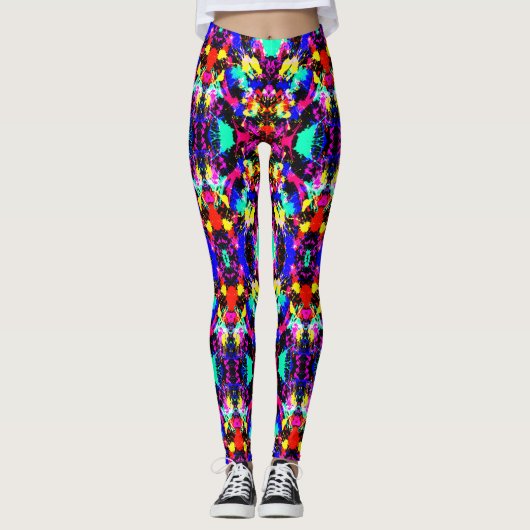 Niedliche farbige Spritzer-Lackkarosse Leggings (Vorderseite)