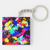 Niedliche farbige Spritzer-Lackkarosse Schlüsselanhänger (Rückseite)