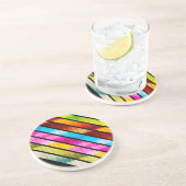 Niedliche, farbige Streifen Getränkeuntersetzer (Seite)
