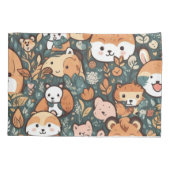 Niedliche farbige Tiere Kissenbezug (Rückseite)