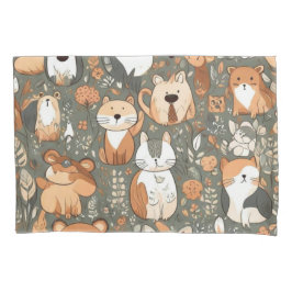 Niedliche farbige Tiere Kissenbezug