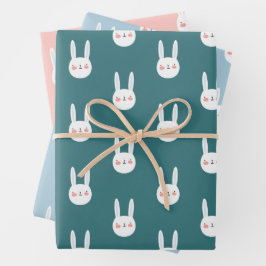 Niedliche farbige Tiere Pastel Minimal Geschenkpapier Set