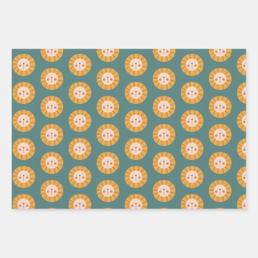 Niedliche farbige Tiere Pastel Minimal Geschenkpapier Set (Vorderseite)