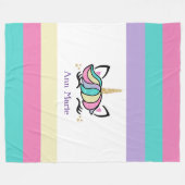 Niedliche farbige Unicorn Fleece Blanket (Vorderseite (Horizontal))